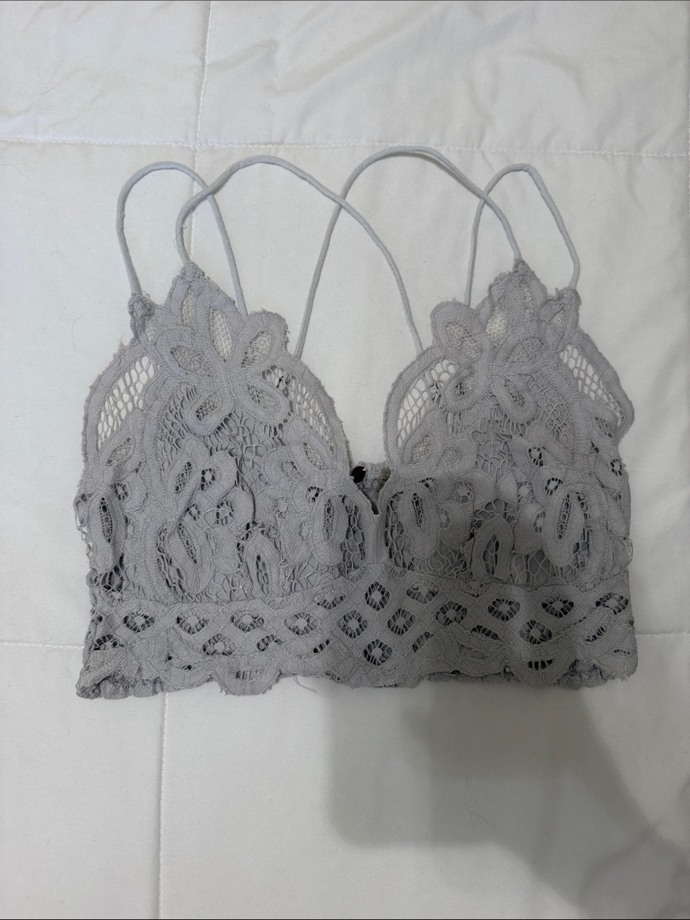 Free People Gray Floral Lace Bralette